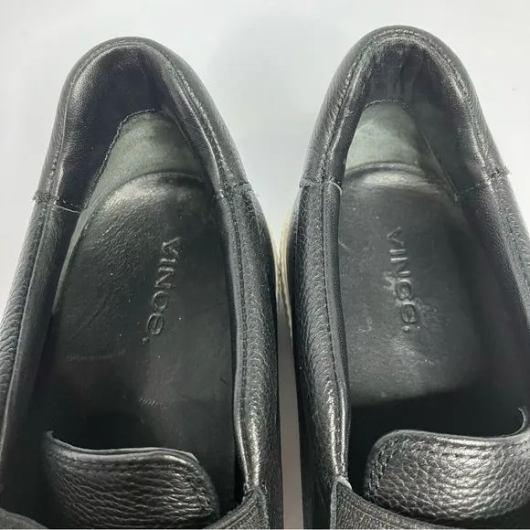 Vince black leather Kirkland slip on shoes size 7.5