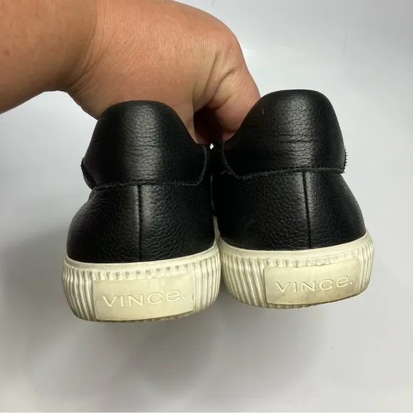 Vince black leather Kirkland slip on shoes size 7.5