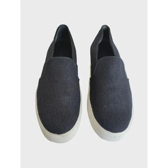 Vince Blair Black Slip-On Sneakers Perforated Leather Women's Size 9M