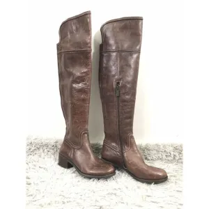 VINCE CAMUTO BALDWIN brown leather‎ over knee high boots sz 5.5 $248