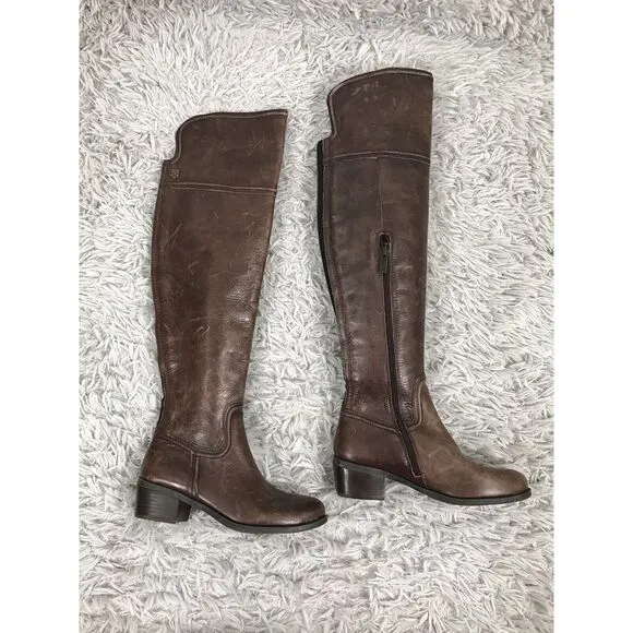 VINCE CAMUTO BALDWIN brown leather‎ over knee high boots sz 5.5 $248