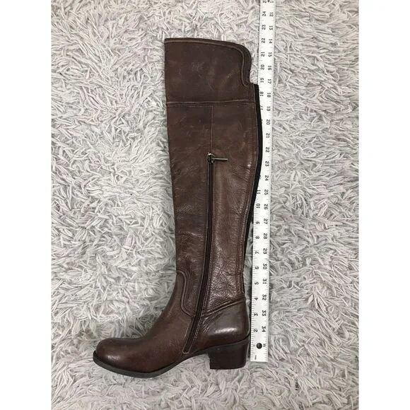 VINCE CAMUTO BALDWIN brown leather‎ over knee high boots sz 5.5 $248