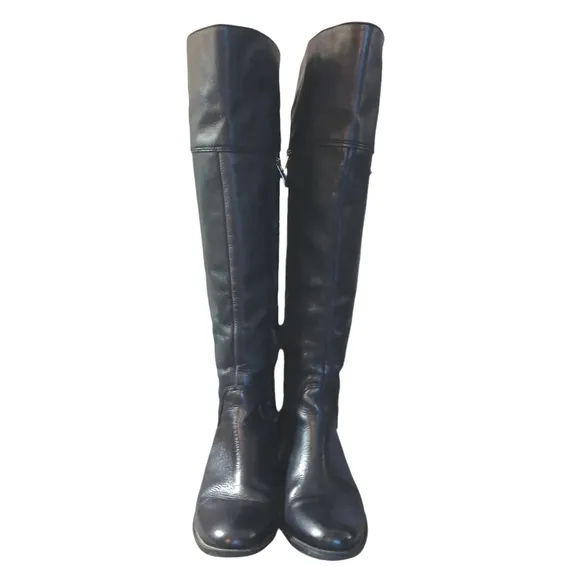 Vince Camuto Black Leather Riding boots Women's Studded Knee High Boots size 7