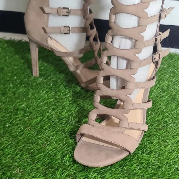Vince Camuto CHESTA Gladiator Taupe Knee-High Boots