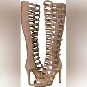 Vince Camuto CHESTA Gladiator Taupe Knee-High Boots