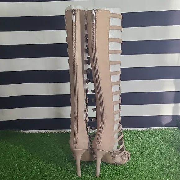 Vince Camuto CHESTA Gladiator Taupe Knee-High Boots