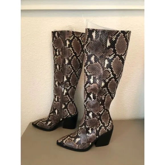 Vince Camuto Gravana Snakeskin Knee High Boots - 5 1/2 M