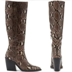 Vince Camuto Gravana Snakeskin Knee High Boots - 5 1/2 M