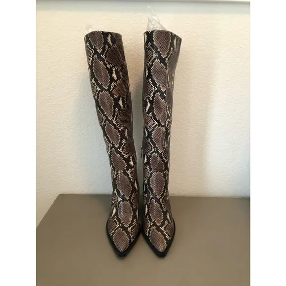 Vince Camuto Gravana Snakeskin Knee High Boots - 5 1/2 M