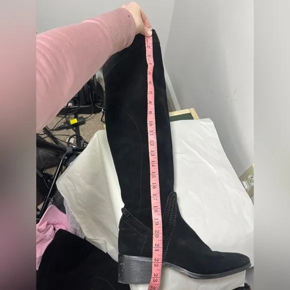 Vince Camuto Karinda Black Suede Over The Knee Boot Sz 10