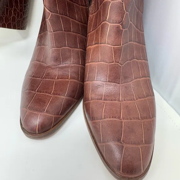Vince Camuto NEW Phranzie Tall Croc Leather Boot