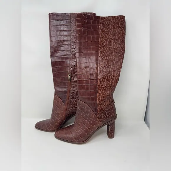 Vince Camuto NEW Phranzie Tall Croc Leather Boot