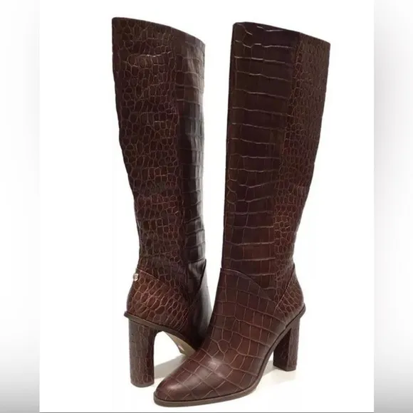 Vince Camuto NEW Phranzie Tall Croc Leather Boot