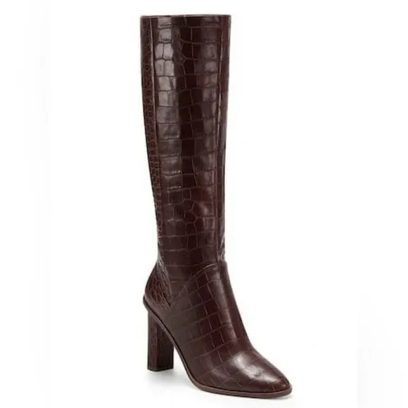 Vince Camuto NEW Phranzie Tall Croc Leather Boot