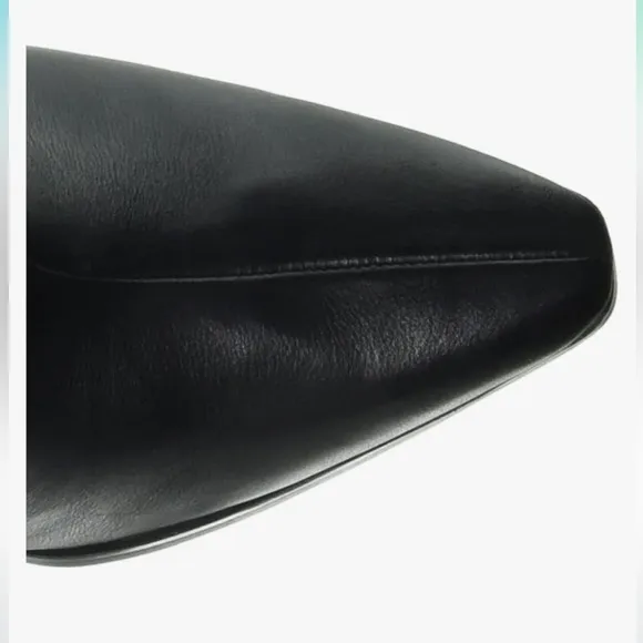 VINCE Camuto Tiasie Black Knee High Leather boots Wedge Pointed 6.5 New
