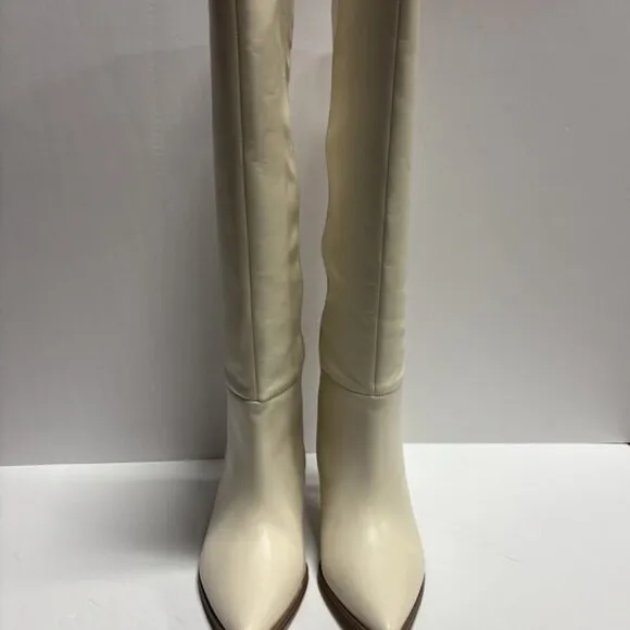 Vince Camuto Women’s Emily, Cream Knee High Boots, Size 9W, Extra Wide Calf