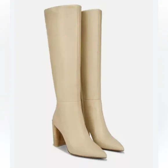 Vince cream Pilar knee high leather boots