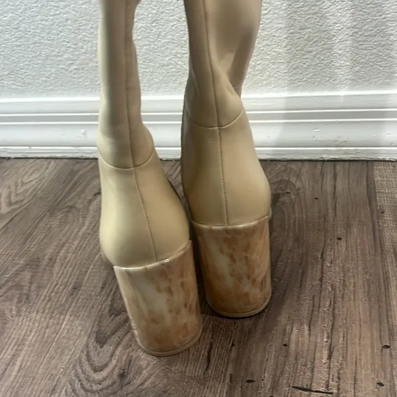 Vince cream Pilar knee high leather boots