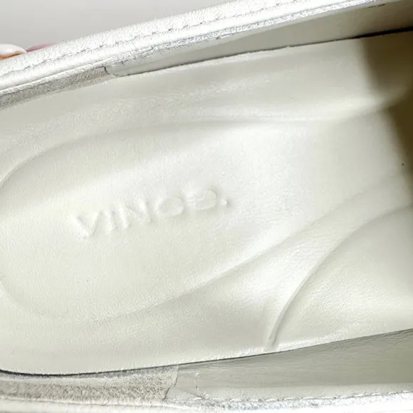 Vince Ghita Off-White Platform Loafers SZ 9.5 Leather Shoes