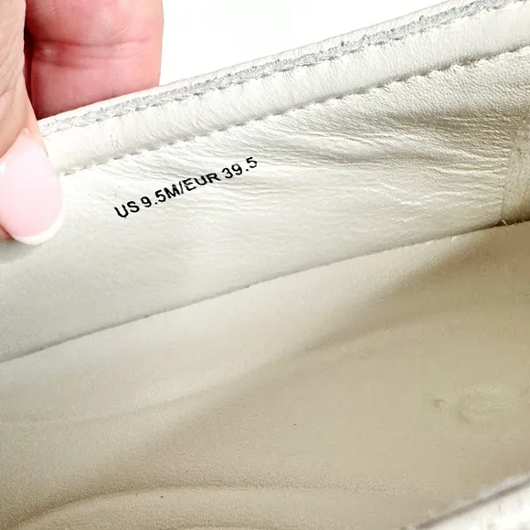 Vince Ghita Off-White Platform Loafers SZ 9.5 Leather Shoes