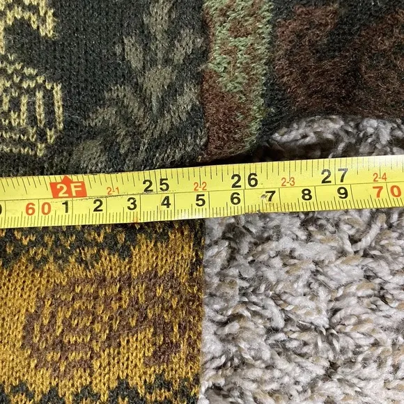 Vintage Berzi Coogi Style Sweater Mens Size XL Brown Green‎ Made In Egypt