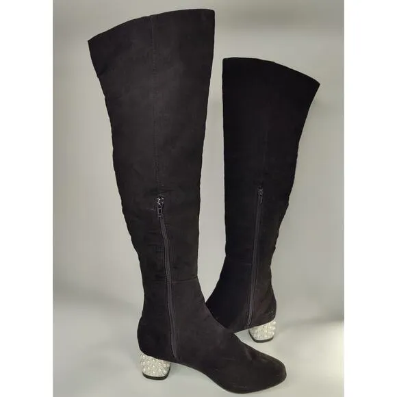 Vintage Betsy Johnson Knee High Pearl Boots Sz 7