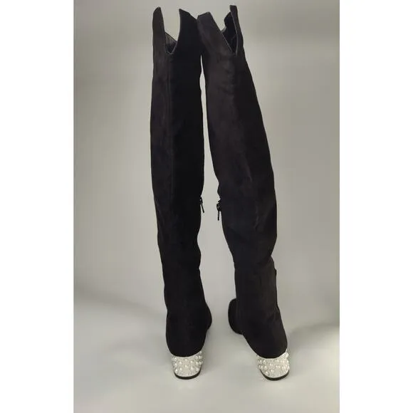 Vintage Betsy Johnson Knee High Pearl Boots Sz 7