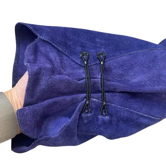 Vintage Cobalt Blue Suede Knee High Boots Sz 7.5