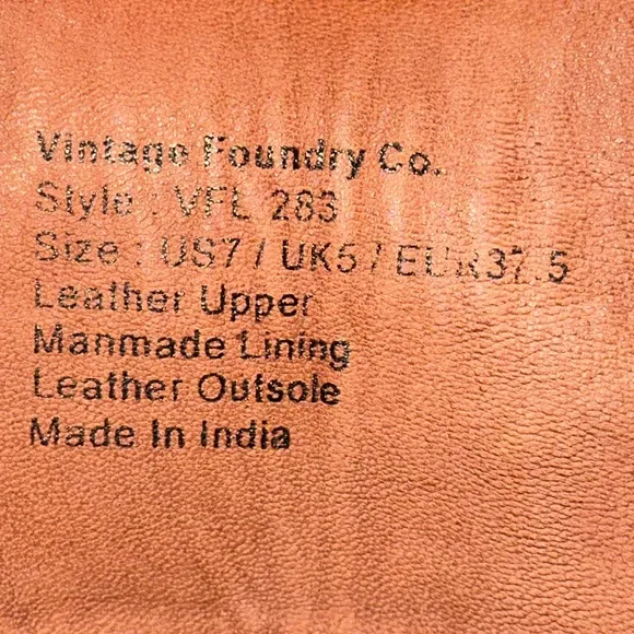 Vintage Foundry Co. Sadelle Tall Leather Boots Brown Lace up Side Zipper Size 7.