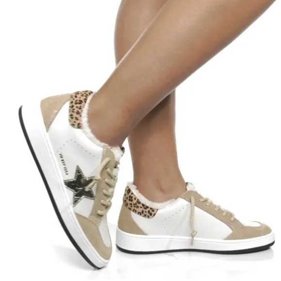 Vintage Havana KYLEE - WHITE CAMEL LEOPARD Women's Sneakers Size 8.5 New In Box