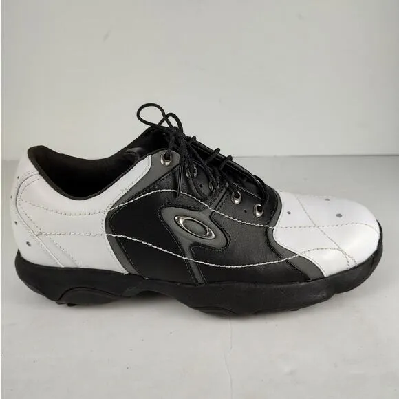 Vintage Oakley golf shoes &quot;Bow Tye&quot; 2001 retro casual mens size 8.5 black/white