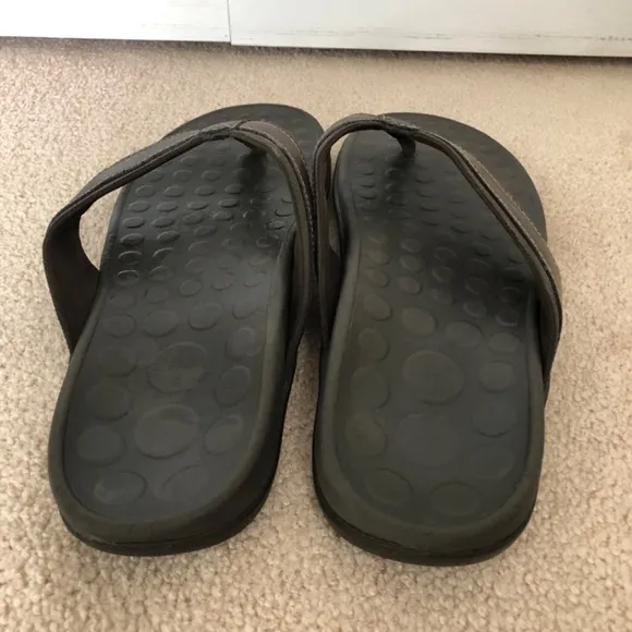 Vionic Brown Tide Toe Post Sandal Thong Flip Flops Mens Size 12 Casual Leather