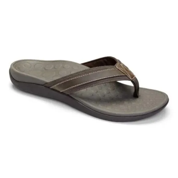 Vionic Brown Tide Toe Post Sandal Thong Flip Flops Mens Size 12 Casual Leather