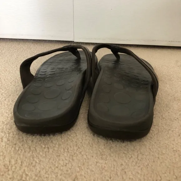 Vionic Brown Tide Toe Post Sandal Thong Flip Flops Mens Size 12 Casual Leather