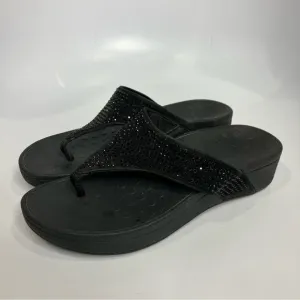 Vionic Naples platform Sandals black with gems women’s size 8 comfort shoes