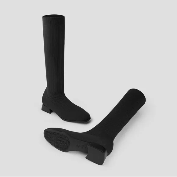 VIVAIA Square-Toe Water Repellent Wool Knee-High Boots (Tara Pro) Size 41