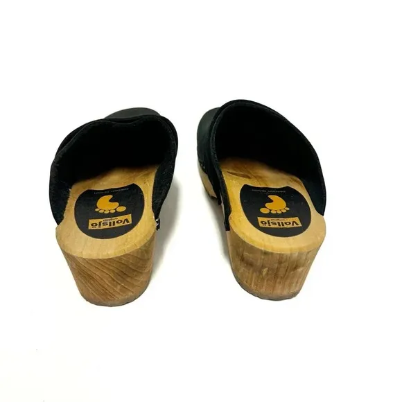 Vollsjo V-Back Suede Swedish Wooden Clog - Size 36 (5.5)
