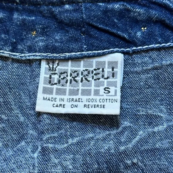 Vtg 80s Western Fringe Denim Jean Statement Jacket Sz S Festival Rockabilly Y2K