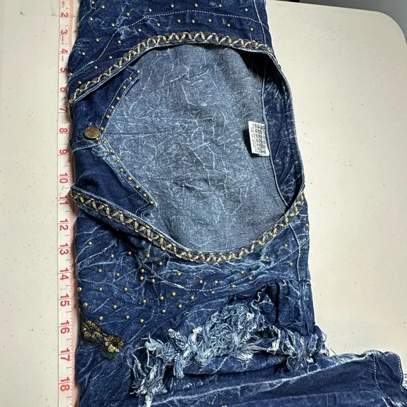 Vtg 80s Western Fringe Denim Jean Statement Jacket Sz S Festival Rockabilly Y2K