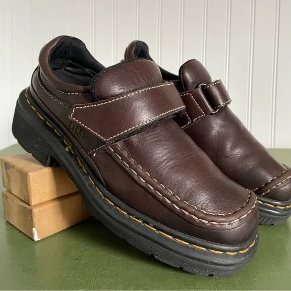VTG *England* Dr. Martens Monk Strap Oxfords/Casual Shoes in Brown Leather #9288