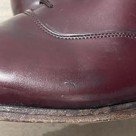 VTG Wright Men Dress Shoes Size 10.5C Cognac Brown Oxford Saddle Leather 419005C