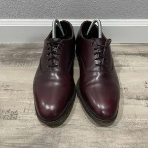 VTG Wright Men Dress Shoes Size 10.5C Cognac Brown Oxford Saddle Leather 419005C