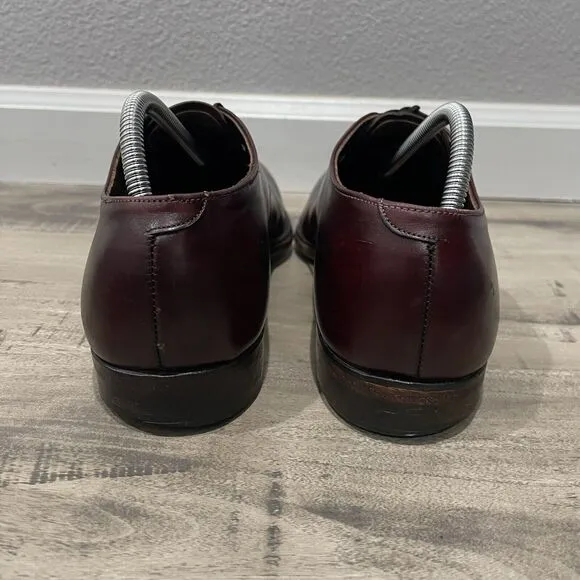 VTG Wright Men Dress Shoes Size 10.5C Cognac Brown Oxford Saddle Leather 419005C