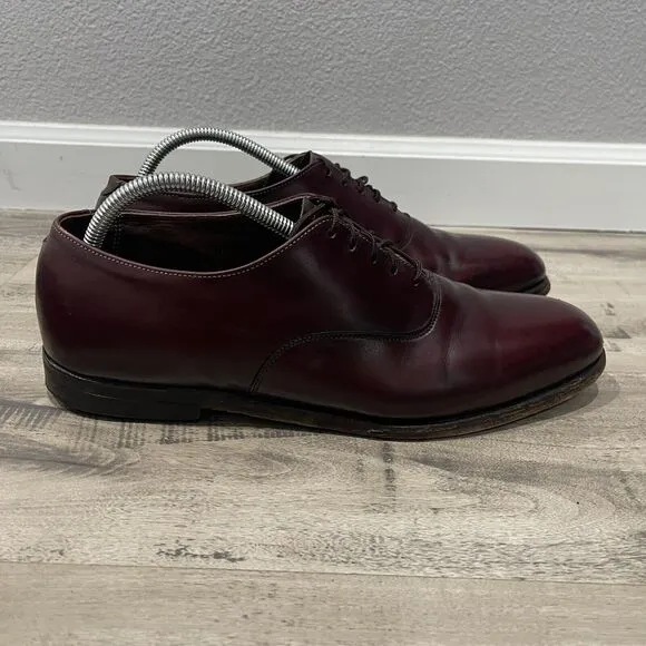 VTG Wright Men Dress Shoes Size 10.5C Cognac Brown Oxford Saddle Leather 419005C