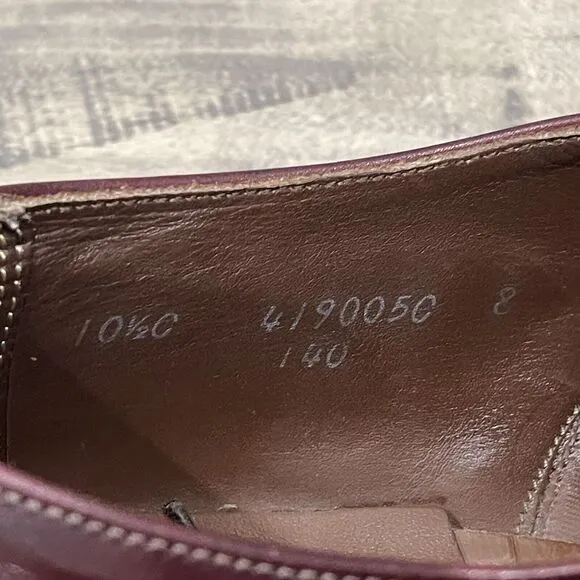 VTG Wright Men Dress Shoes Size 10.5C Cognac Brown Oxford Saddle Leather 419005C