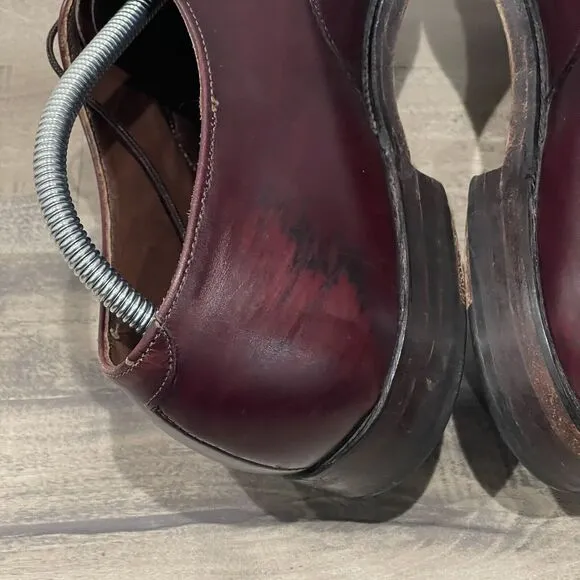 VTG Wright Men Dress Shoes Size 10.5C Cognac Brown Oxford Saddle Leather 419005C