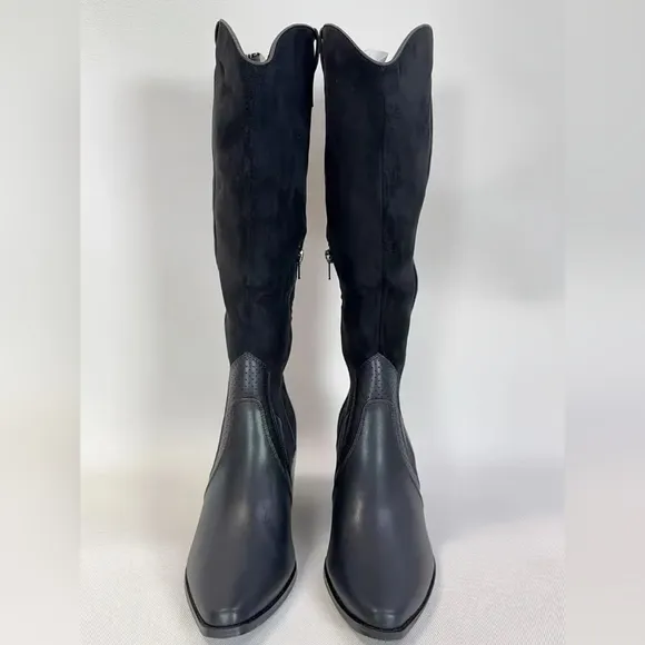 Western Black Knee-High Boots Sz 9