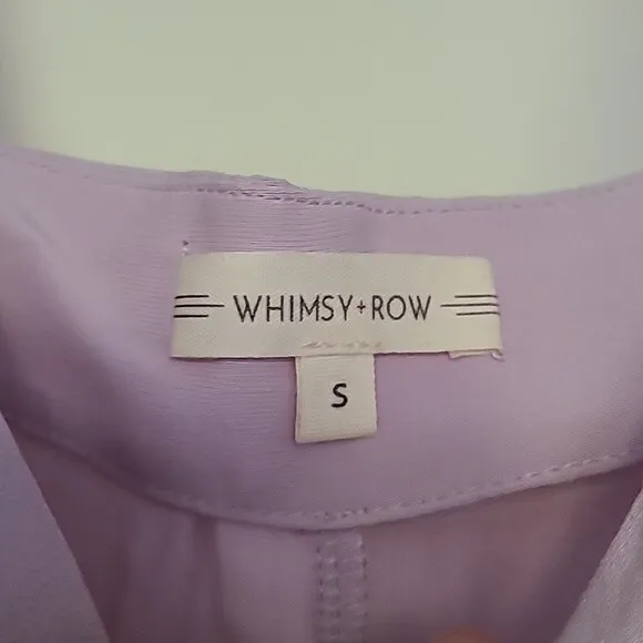 Whimsy   Row Samantha Lavendar Purple Button Midi Dress Small Summer waist tie