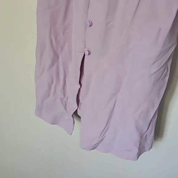 Whimsy   Row Samantha Lavendar Purple Button Midi Dress Small Summer waist tie