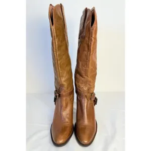 White Mountain Womens Brown Leather Knee High Riding Boots 8 1/2 M
